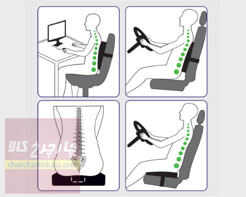 بالشت طبی صندلی دو کاره -زیر نشمین و پشت  کمر